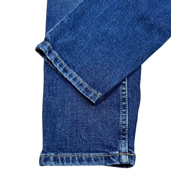 Re/Done Comfort Stretch High Rise Ankle Crop 28 Midnight Blue Button Fly - Picture 7 of 16